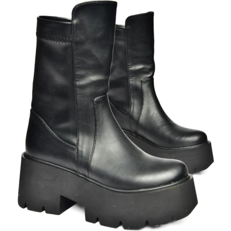 Fox Shoes R610131909 Women's Black Thick Soled Boots