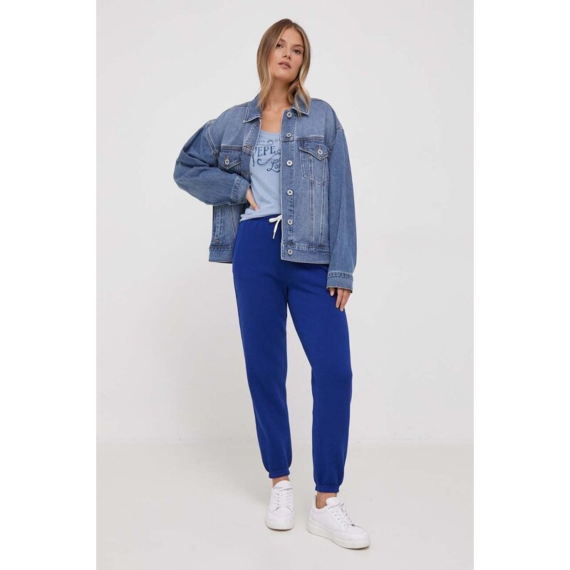 Džínová bunda Dkny dámská, přechodná, oversize, E3RC0840