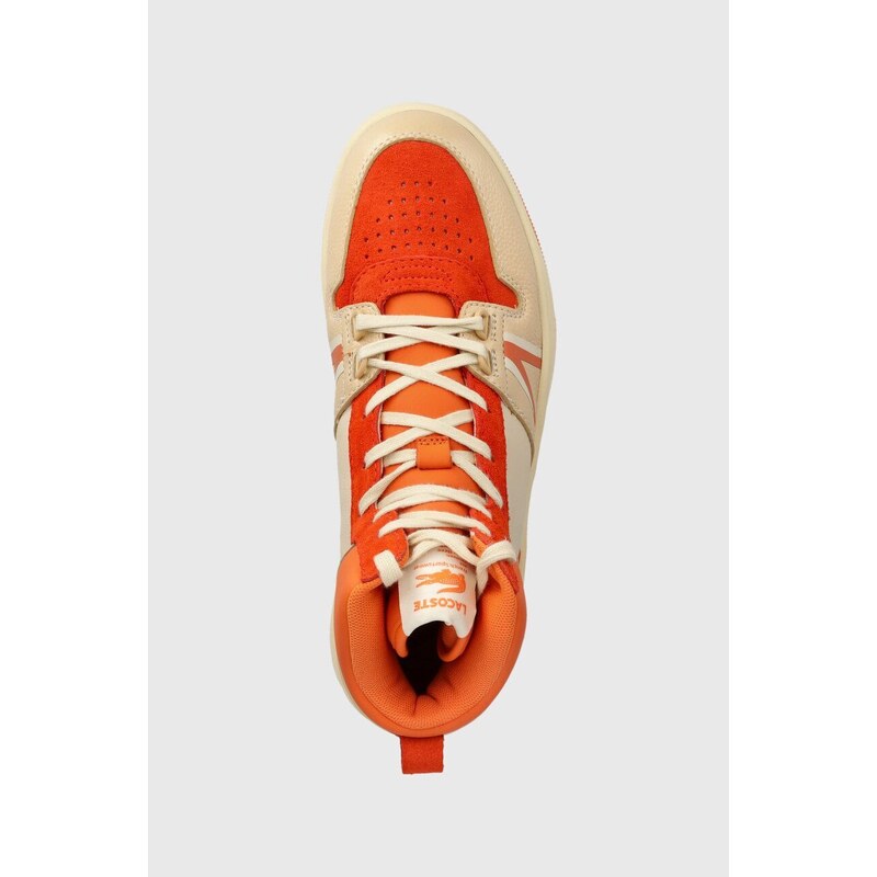 Kožené sneakers boty Lacoste L001 MID oranžová barva, 46SFA0027