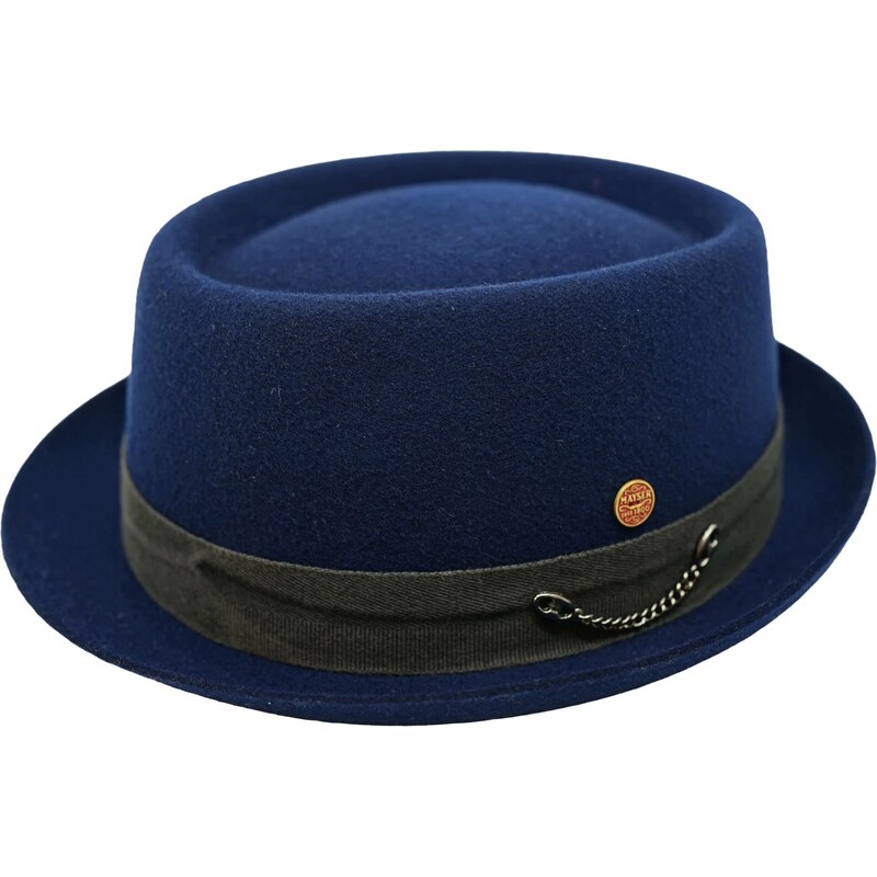 Plstěný klobouk porkpie - Mayser - modrá klobouk Gareth