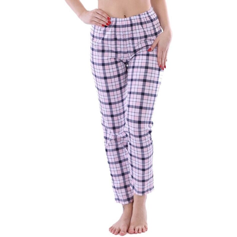 Regina Dámské kalhoty na spaní Magda růžovo-šedé