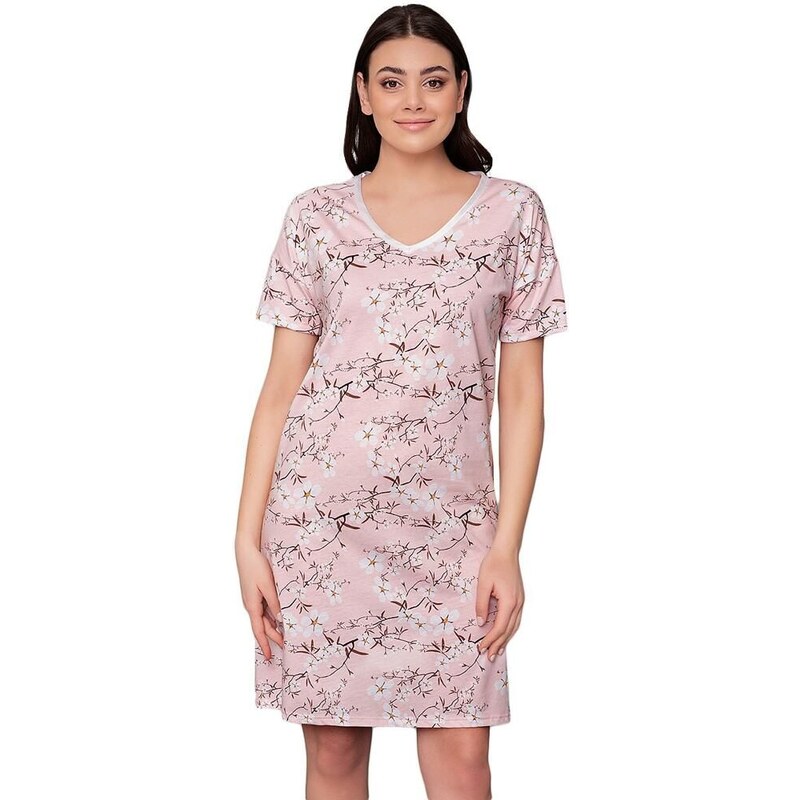 Italian Fashion Noční košilka Alwa růžová s květy