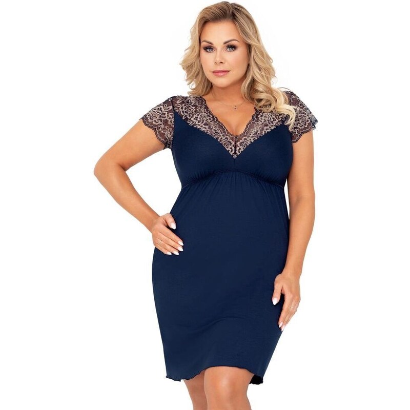 Donna Luxusní noční košilka Greta II tmavě modrá plus size 86750415