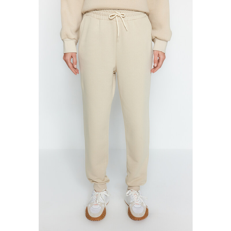 Trendyol Stone Loose Jogger Normální pas Tlusté pletené tepláky