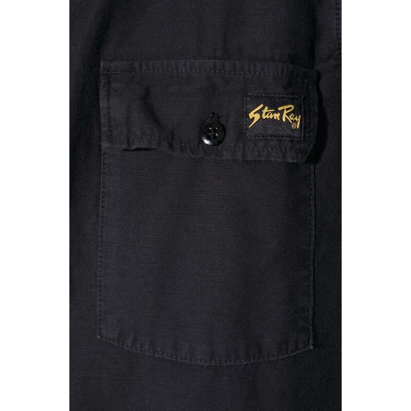 Košile Stan Ray CPO SHIRT černá barva, relaxed, s italským límcem, AW2311148