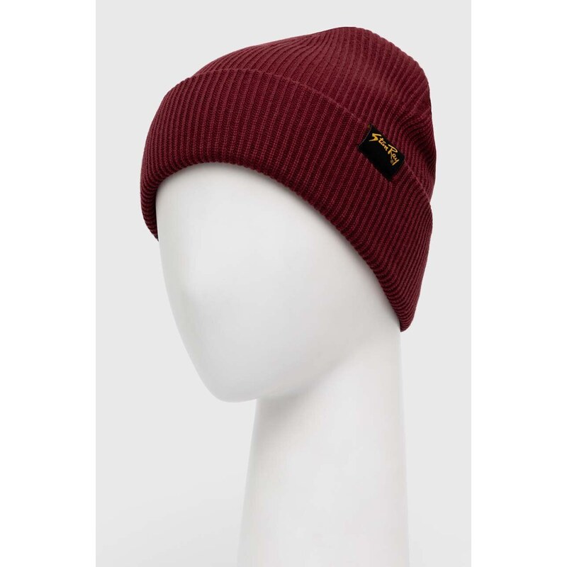 Čepice Stan Ray OG PATCH BEANIE vínová barva, z husté pleteniny, AW2317243