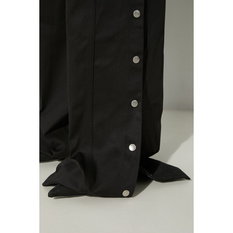 Kalhoty Rick Owens dámské, černá barva, široké, high waist