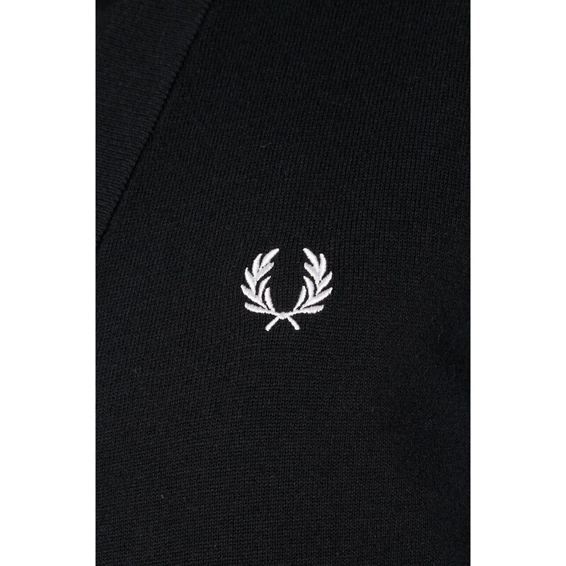 Vlněný svetr Fred Perry černá barva, K5534.102