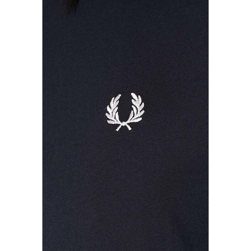 Bavlněné tričko Fred Perry tmavomodrá barva, s aplikací, M1588.795