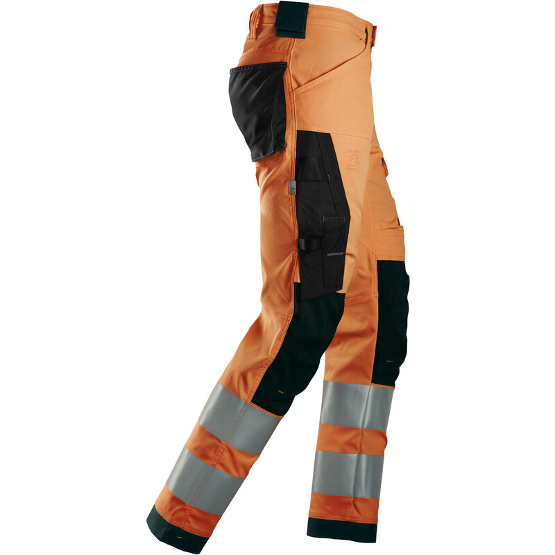 Snickers Workwear Reflexní kalhoty AllroundWork Stretch pracovní třída 2 oranžové vel. 44