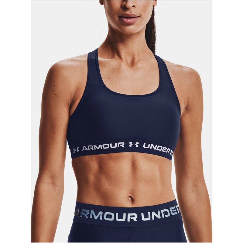 Tmavě modrá dámská sportovní podprsenka Under Armour UA Crossback Mid Bra