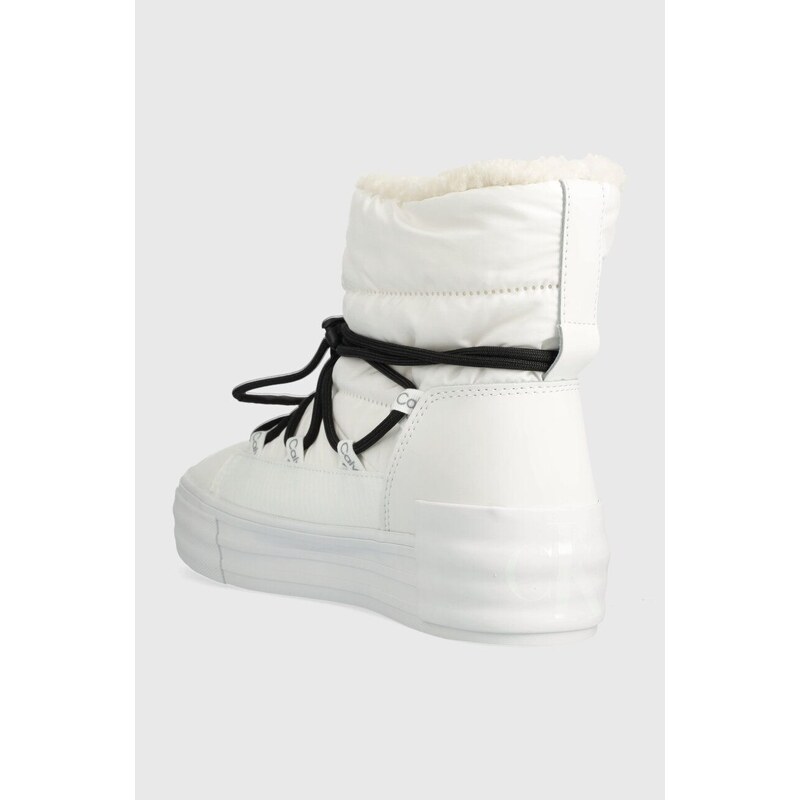 Sněhule Calvin Klein Jeans BOLD VULC FLATF SNOW BOOT WN bílá barva, YW0YW01181