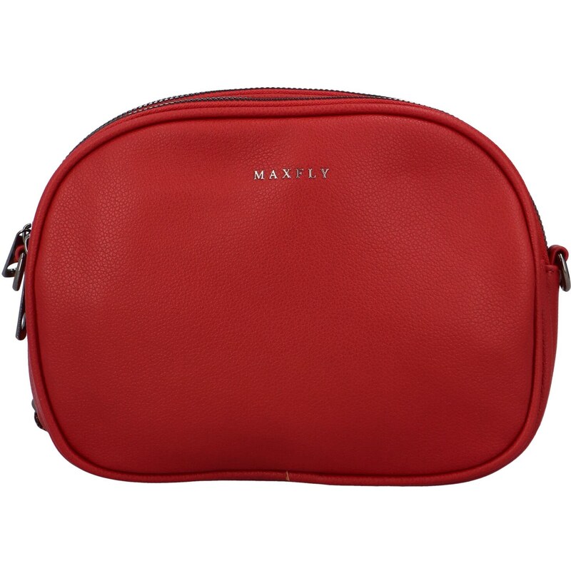 MaxFly Malá trendy koženková crossbody kabelka Jennifer, červená