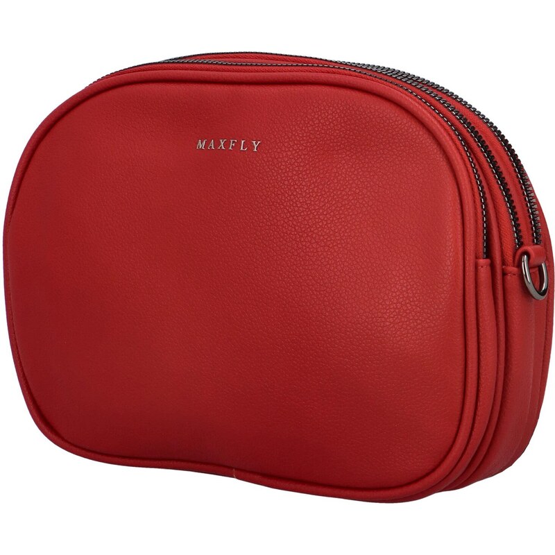 MaxFly Malá trendy koženková crossbody kabelka Jennifer, červená