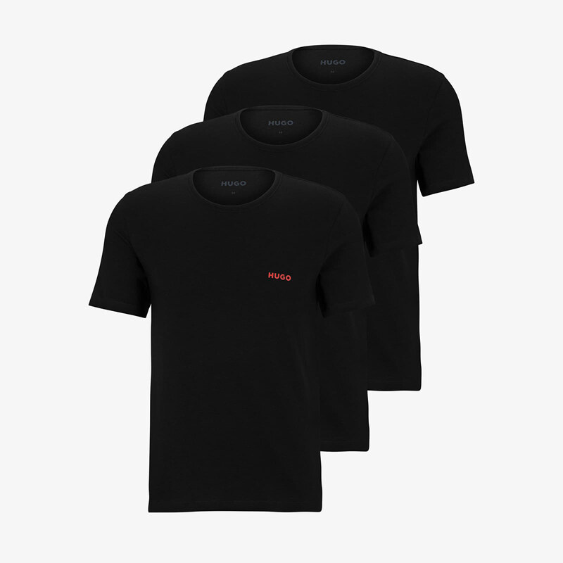 Pánské tričko Hugo Boss Crew Neck Cotton T-Shirt 3-Pack Black