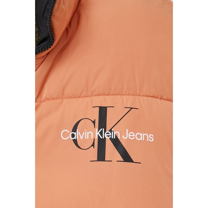 Oboustranná bunda Calvin Klein Jeans pánská, černá barva, zimní, oversize