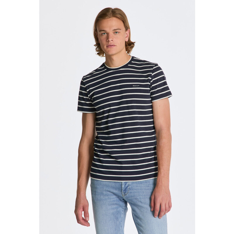 TRIČKO GANT STRIPED SS T-SHIRT bílá XS