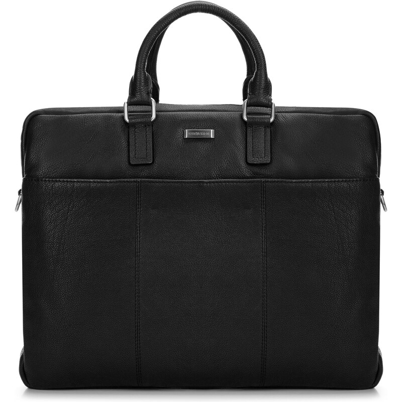 Pánská kožená taška na notebook 15,6" s dvojitým prošíváním Wittchen, černá, přírodní kůže