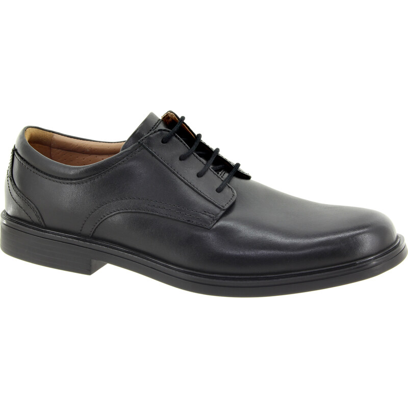 CLARKS Pánské černé kožené polobotky 26132677-BLACK-247