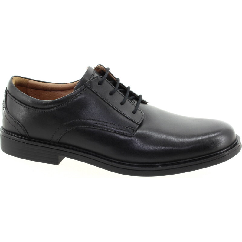 CLARKS Pánské černé kožené polobotky 26132677-BLACK-247