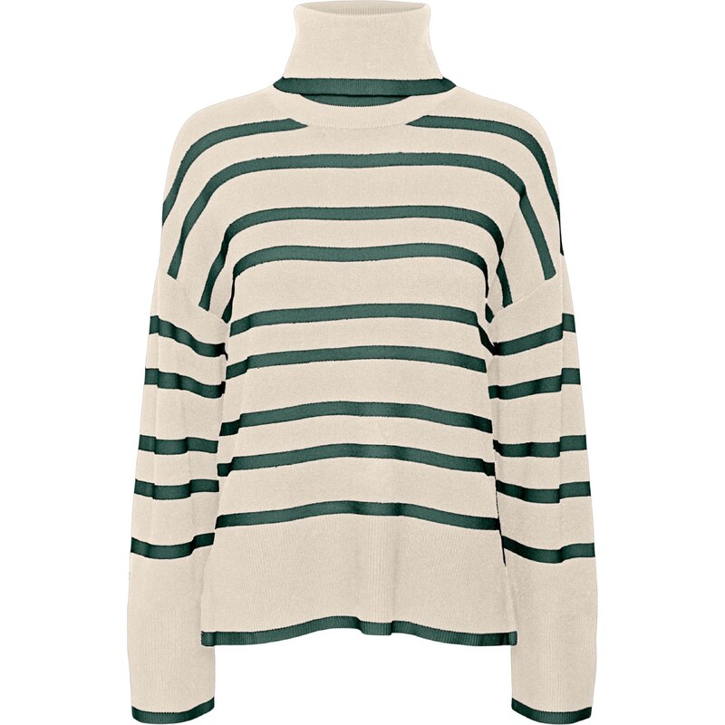 VERO MODA Svetr SABA béžová / zelená