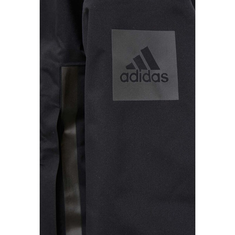 Bunda adidas dámská, černá barva, přechodná, HT8774
