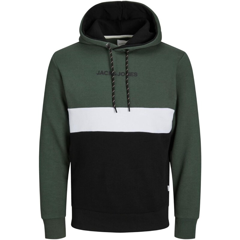 JACK & JONES Mikina JJEReid jedle / černá / bílá