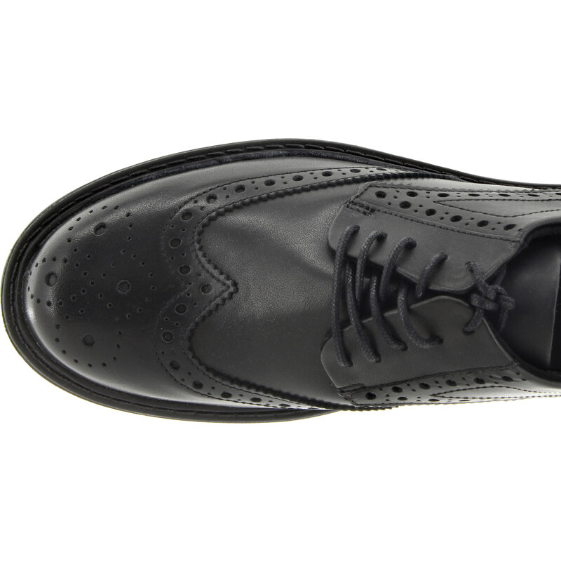 CLARKS Dámské kožené černé polobotky 26163621-BLACK-245