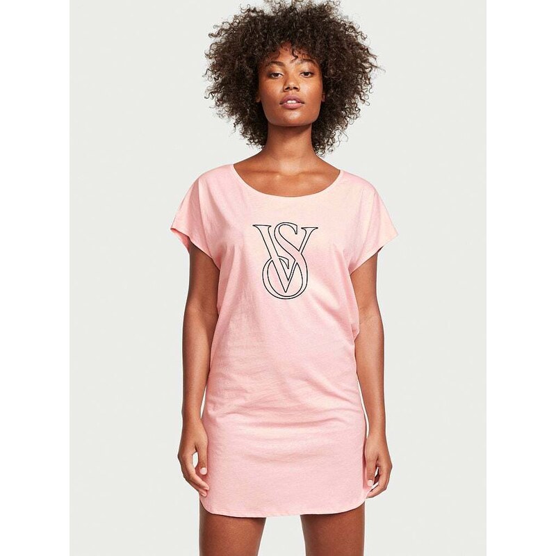 victoria's secret pink t shirt dress PINK Victoria's Secret Tie Adjustable Ruched Side Dye T-Shirt Dress Size large