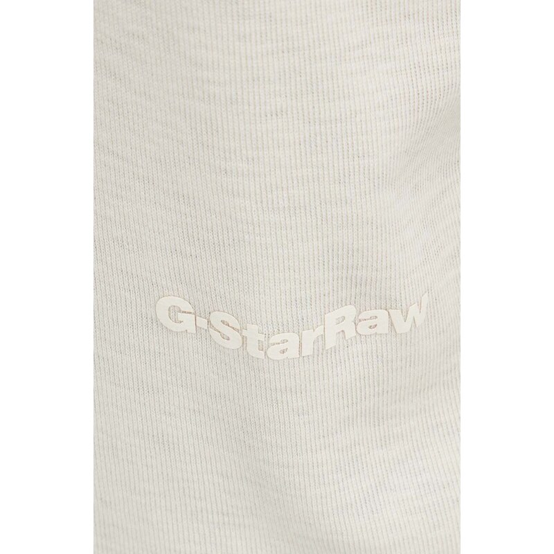 Bavlněné tričko s dlouhým rukávem G-Star Raw béžová barva