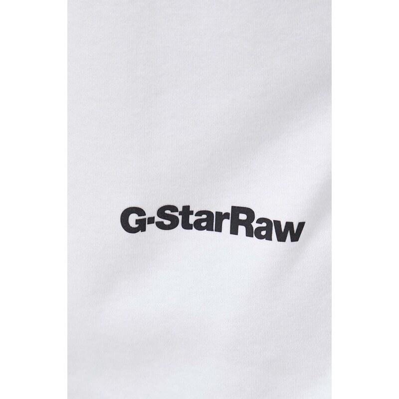 Bavlněné tričko s dlouhým rukávem G-Star Raw bílá barva