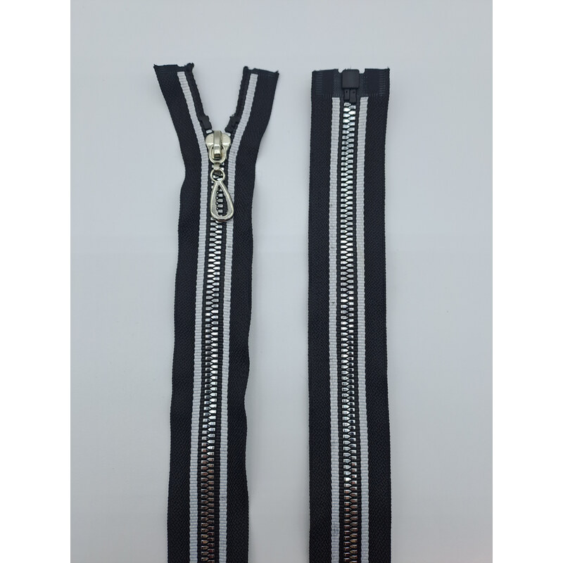Haillo Fashion Dlouhý zip dělitelný - středně hrubý 70 cm, zuby 6 mm proužek