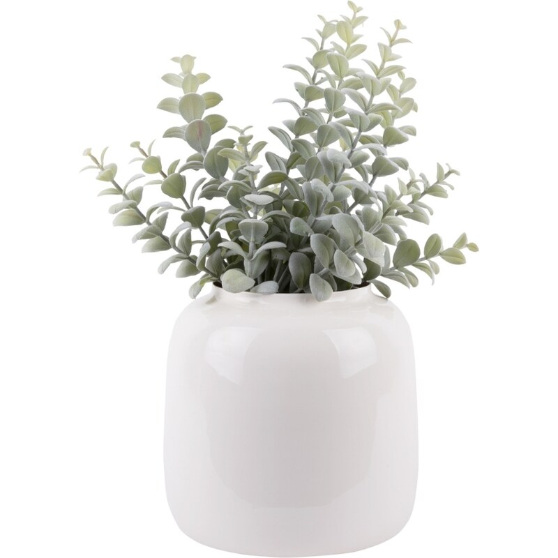 Time for home Bílá kovová váza Ivyna 20,5 cm