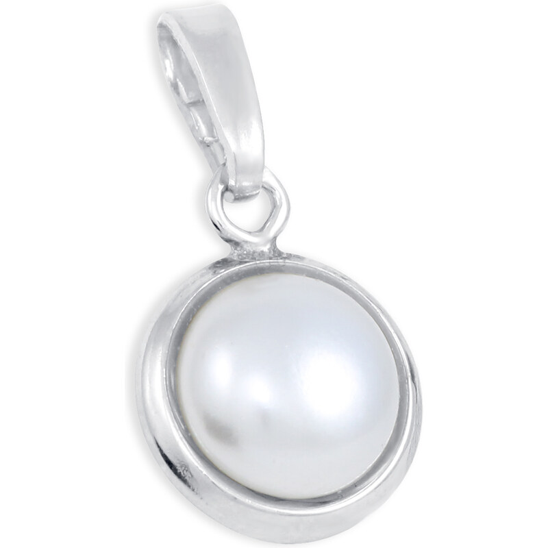 Brilio Silver Elegantní stříbrný přívěsek se syntetickou perlou 448 001 00295 04