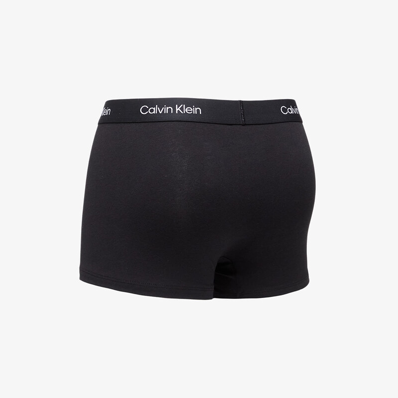 Boxerky Calvin Klein 96 Cotton Trunk 3-Pack Black/ Grey Heather/ Warped Logo Print Black