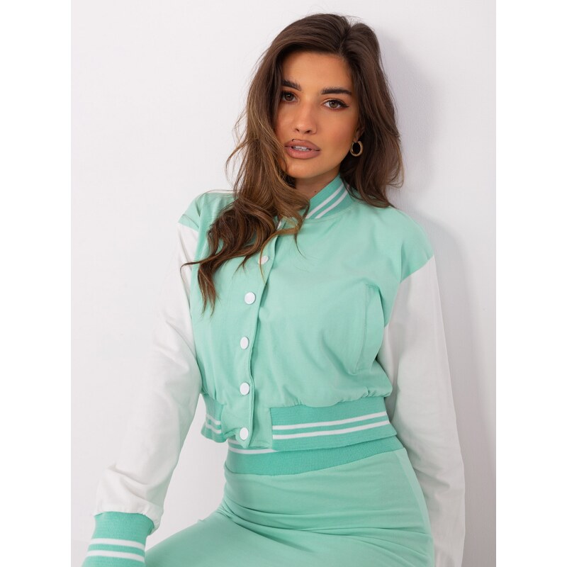 Fashionhunters Mint ležérní set s bomber mikinou