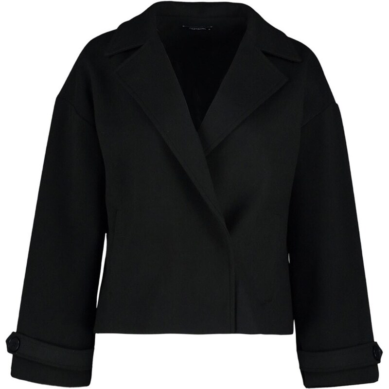 Trendyol Black Oversize Wide Cut Stamped Coat