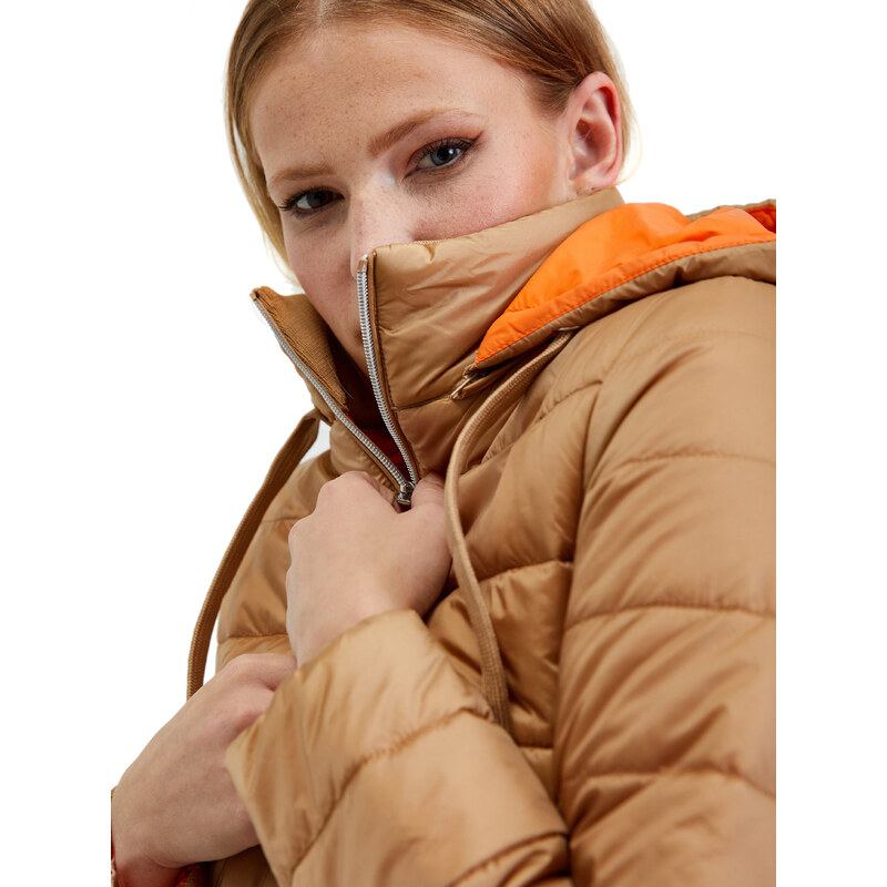 Orsay Světle hnědý dámský zimní prošívaný kabát - Dámské