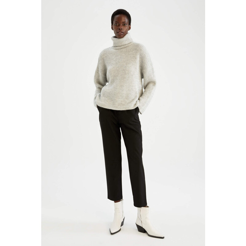 DEFACTO Relax Fit Thessaloniki Fabric Turtleneck Tunic