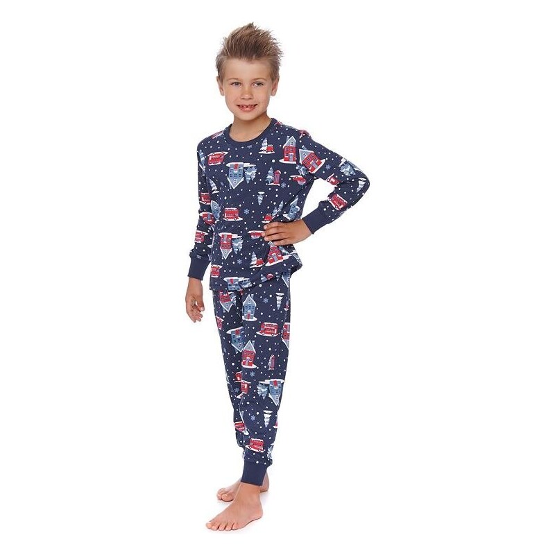 DN Nightwear Dětské pyžamo Winter time tmavě modré