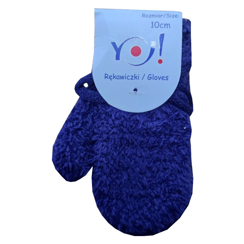 Yoclub Kojenecké pletené palcové rukavice Yo R-90 - tmavě modrá