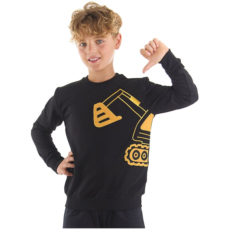 Denokids Scoop Boys Black Sweatshirt