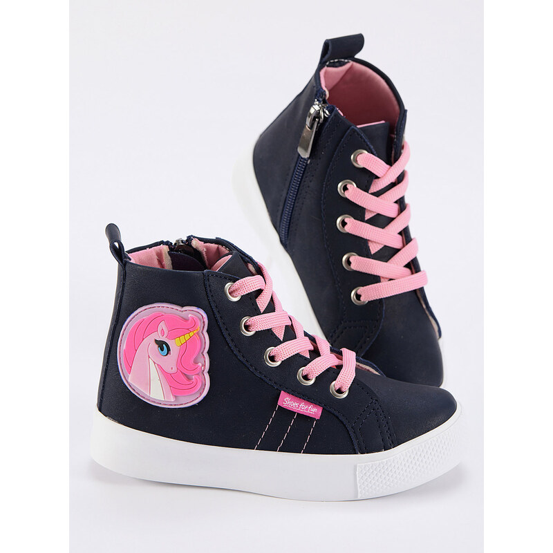 Denokids Unicorn Navy Blue Girls' Sneakers Sneakers.