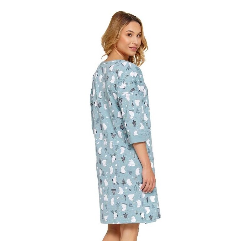 DN Nightwear Noční košile Ice blue s medvědy