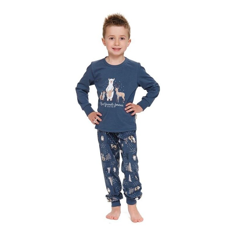 DN Nightwear Dětské pyžamo Best Friends lesní zvířátka modré