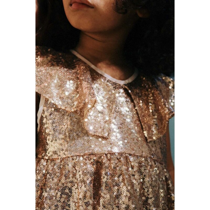 Dívčí šaty Konges Sløjd béžová barva, mini