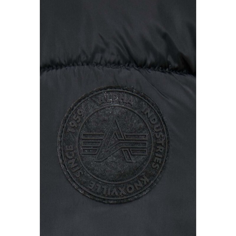 Bunda Alpha Industries Hooded Puffer Wmn dámská, černá barva, zimní