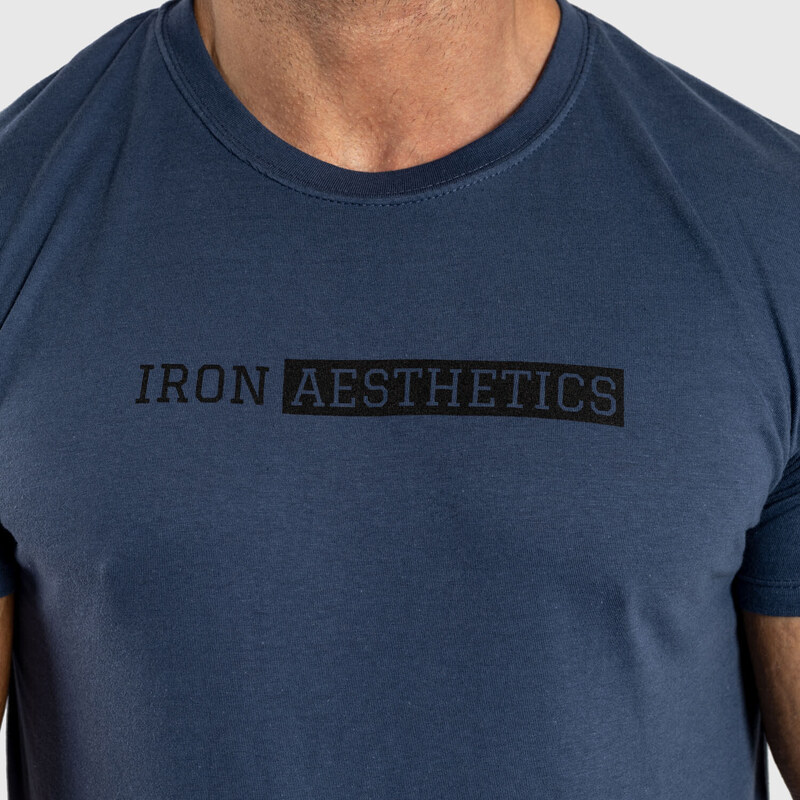 Pánské fitness tričko Iron Aesthetics Gym, modré