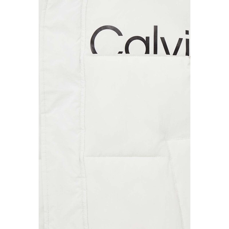 Bunda Calvin Klein Jeans pánská, bílá barva, zimní