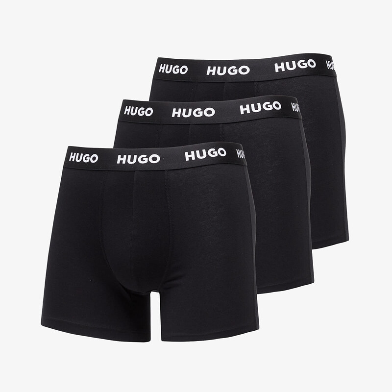 Boxerky Hugo Boss Logo-Waistband Boxer Briefs 3-Pack Black XL